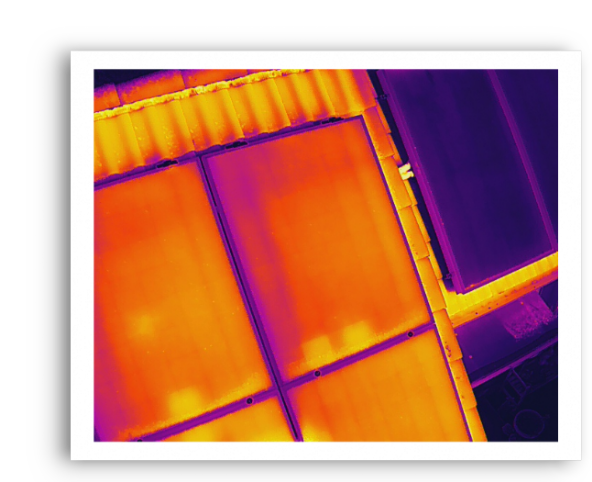 Festgestellte Verschmutzung an mehreren Photovoltaik Modulen mittels Thermografie